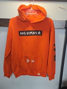 Orange Insomnia Graphic Pullover Hoodie - Men's